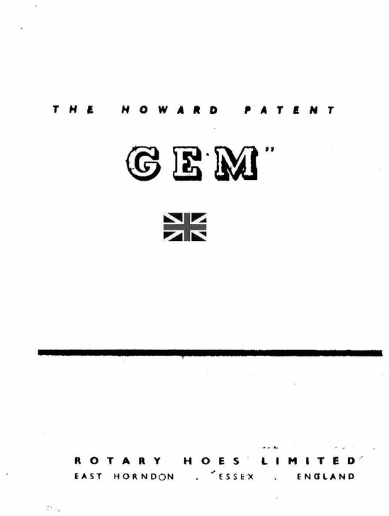 Product picture Howard GEM Rotivator Villiers Engines 