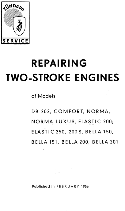 Product picture Zundapp 2 Stroke Engine Repair 1956